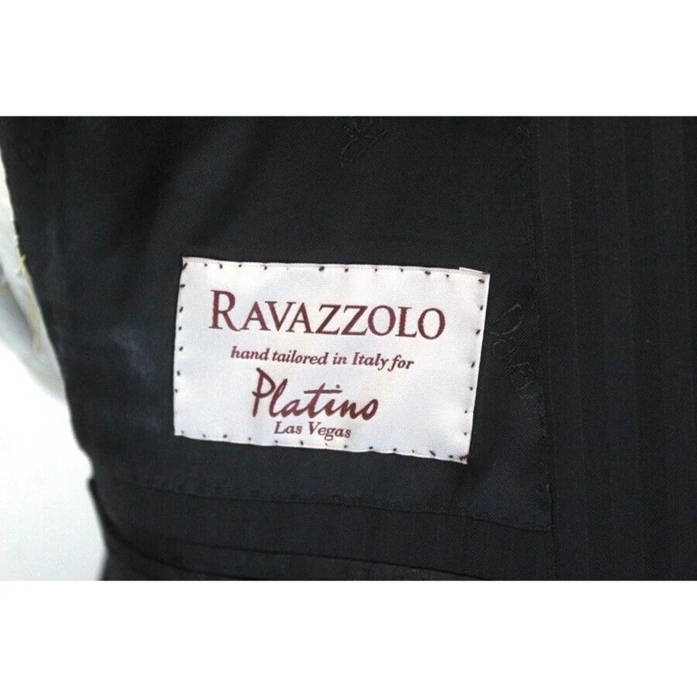 black stripe Ravazzolo peak‎ lapel blazer jacket sport suit coat italy 52 42 R